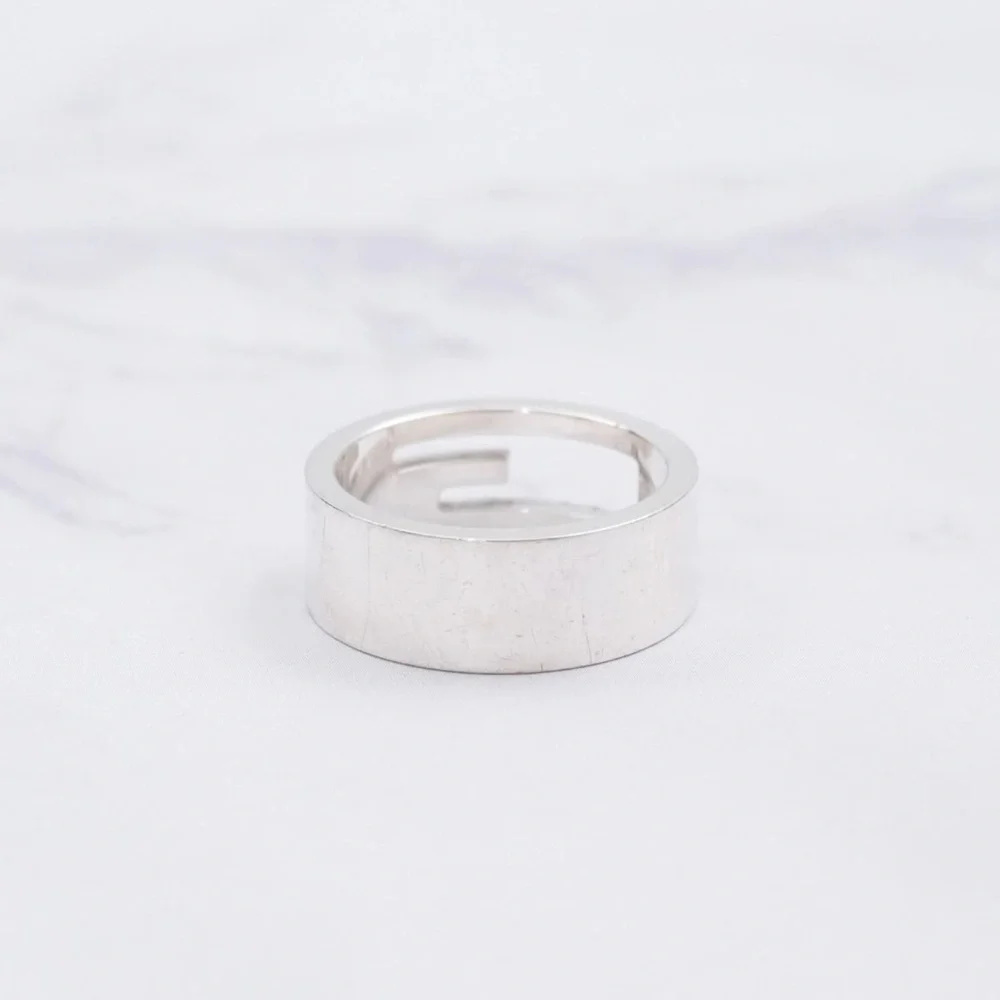 Authentic Gucci Classic G Logo Monogram 925 Sterling Silver Band Ring Size 9.5 - Picture 5 of 11